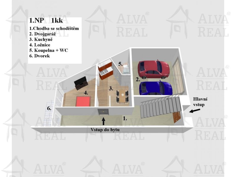 Image detail - Rodinný/bytový dům se třemi byty 1+kk, 2+1 a 2+kk, dvougaráž, dvůr. Novostavba z roku 2012.