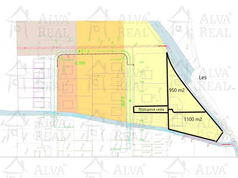 Image detail - Prodej pozemků v Kuřimi, prodloužení ul. Červenáčkove, 750 a a 1100 m2 u lesa, veškeré sítě 33 metrů od pozemku.