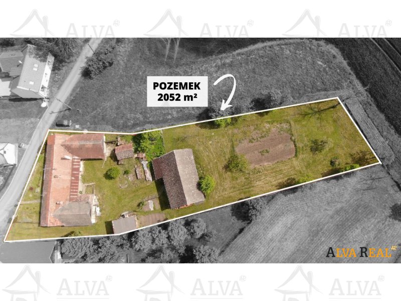 Image detail - RD Honětice, CP 2.052 m2, stodola, zahrada, garáž, okraj obce, obyvatelný.
