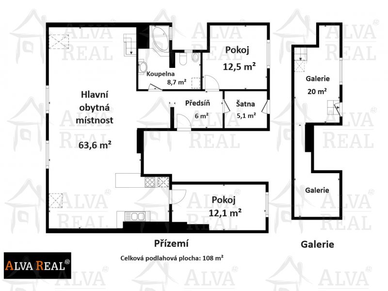 Image detail - Exkluzivně nabízíme k prodeji prostorný byt 3+kk 108 m² s galerií a sklepem v centru Brna, ul. Mlýnská