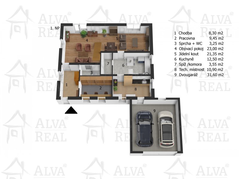 Image detail - Prodej RD 7+1 v Kuřimi, ul. Foglarova, CP 743 m², všechny IS, dvojgaráž, parkovací stání.