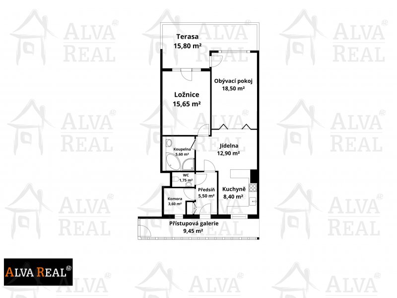 Image detail - Prodej bytu 2+1 72 m² s krásnou terasou 15,8 m² v OC Sfinx, ul. Hrnčířská